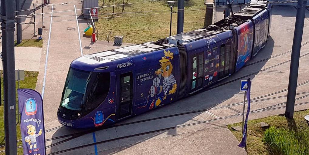 Le tramway du Havre aux couleurs de la Coupe du Monde féminine de football