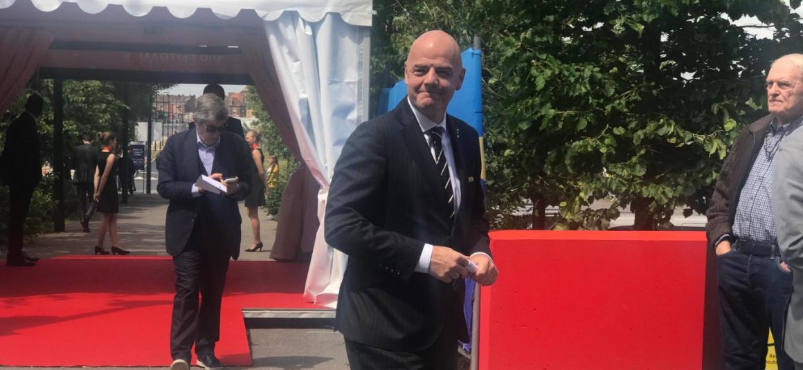 Foot – Coupe du monde féminine Le président de la Fifa Gianni Infantino à Valenciennes